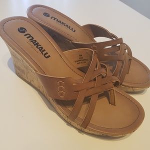 Makalu Brown Wedge Sandals